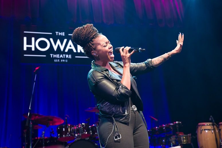 Chrisette Michele slays the stage at The 2016 Raheem DeVaughn and Friends Benefit Holiday Concert. Photo Credit: Tony Mobley for The LoveLife Foundation