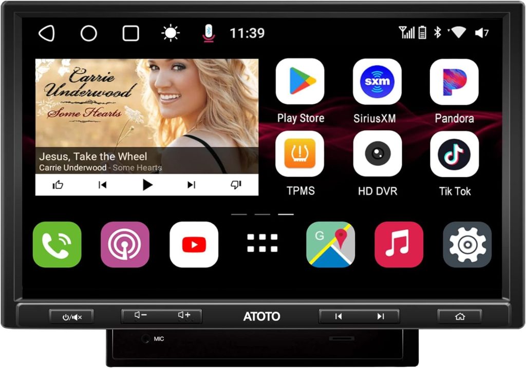 [10 inch/QLED] ATOTO S8 Pro S8G2104PR-N Double-DIN Android Car Stereo Receiver,Wireless CarPlay  Android Auto,Dual BT w/aptX HD,Split Screen Display,USB Tethering, VSVLRV, Built-in 4G Cellular Modem