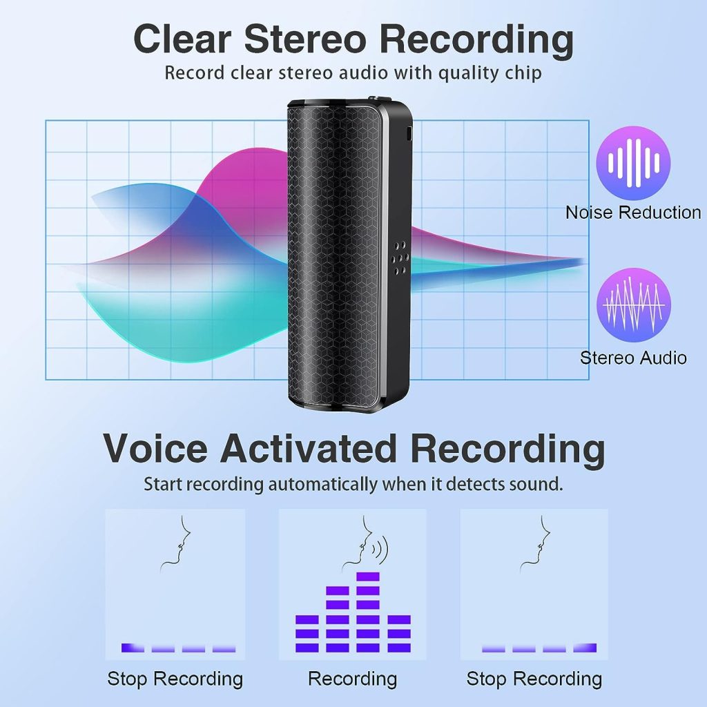 128GB Magnetic Voice Activated Recorder, Portable Voice Recorder with 2800 Hours Long Capacity  Continuous 20 Days Recording, Digital Audio Recorder, Recording Devices for Meetings Lectures (Q7-128G)