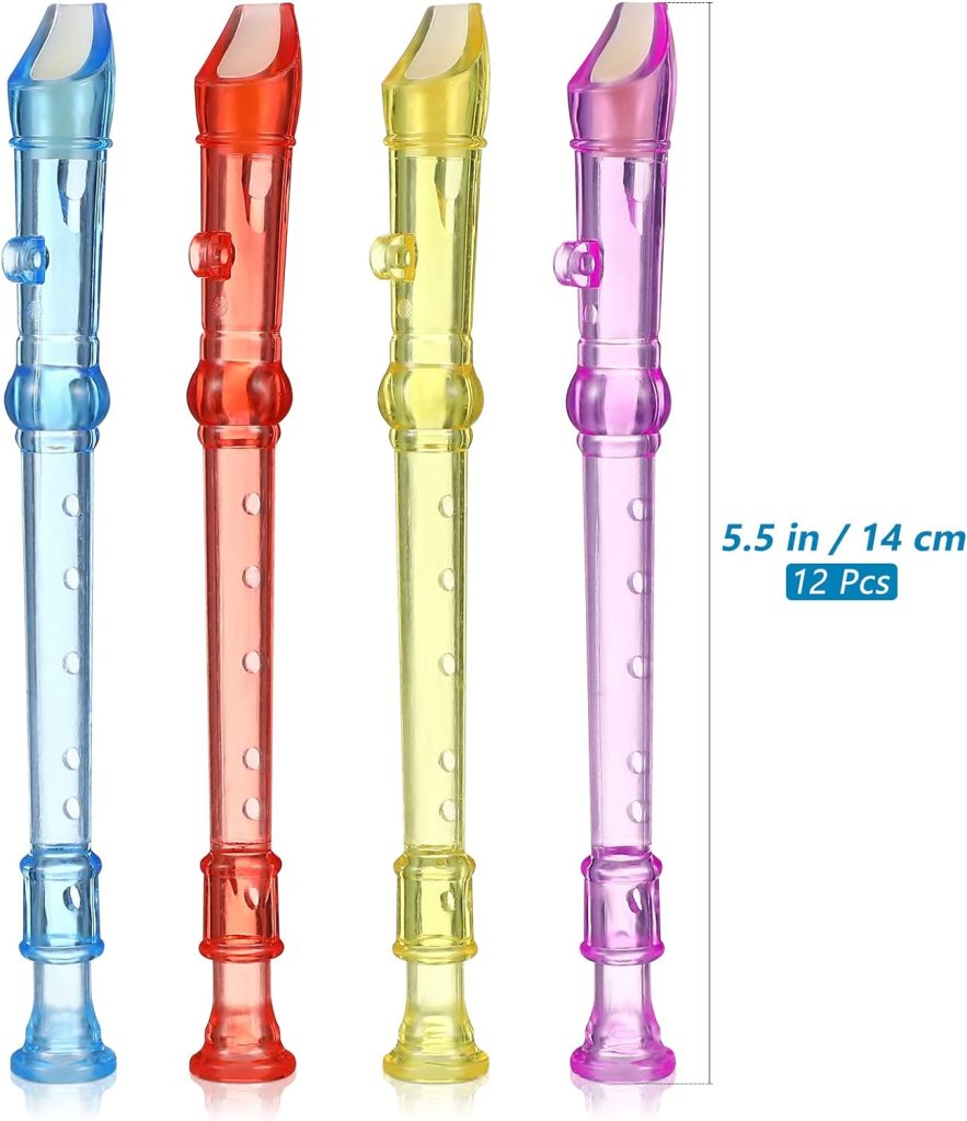 12Pcs Flute for Kids, Kids Musical Instruments 6 Holes Flutes Kids Instruments Kids Soprano Recorder Flute Toy Early Education Music Sound Toys for Party Favors, Random Color