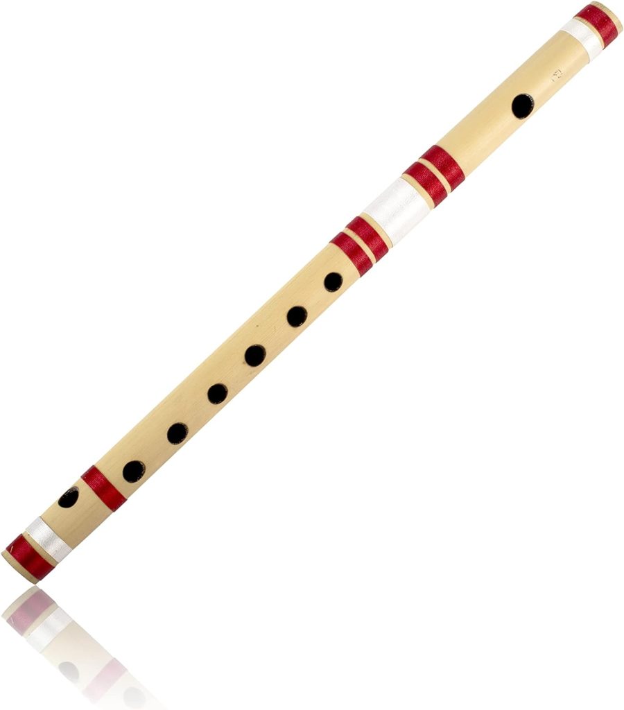 14 Inch Authentic Indian Wooden Bamboo Flute in B Key Fipple Woodwind Musical Instrument Recorder Traditional Bansuri Handcrafted Novelty Decoratives  Collectibles