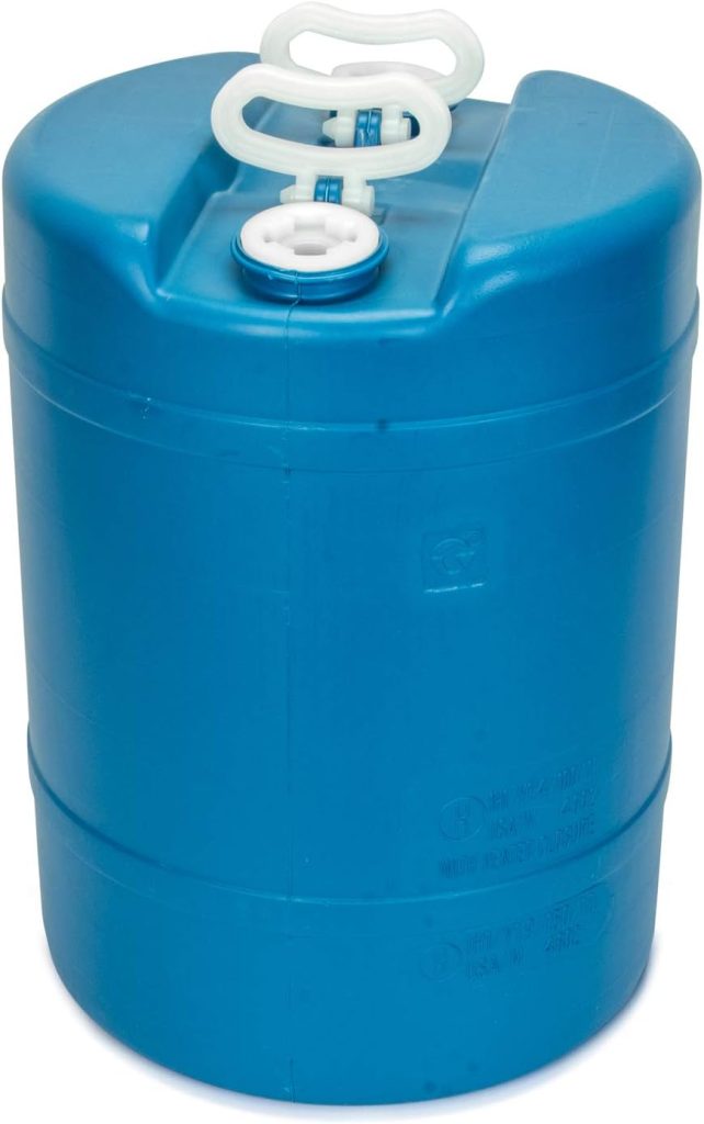 15 Gallon Emergency Water Storage Barrel - 1 Tank - Preparedness Supply - Water Tank Drum Container - Portable, Reusable, BPA Free, Food Grade Plastic
