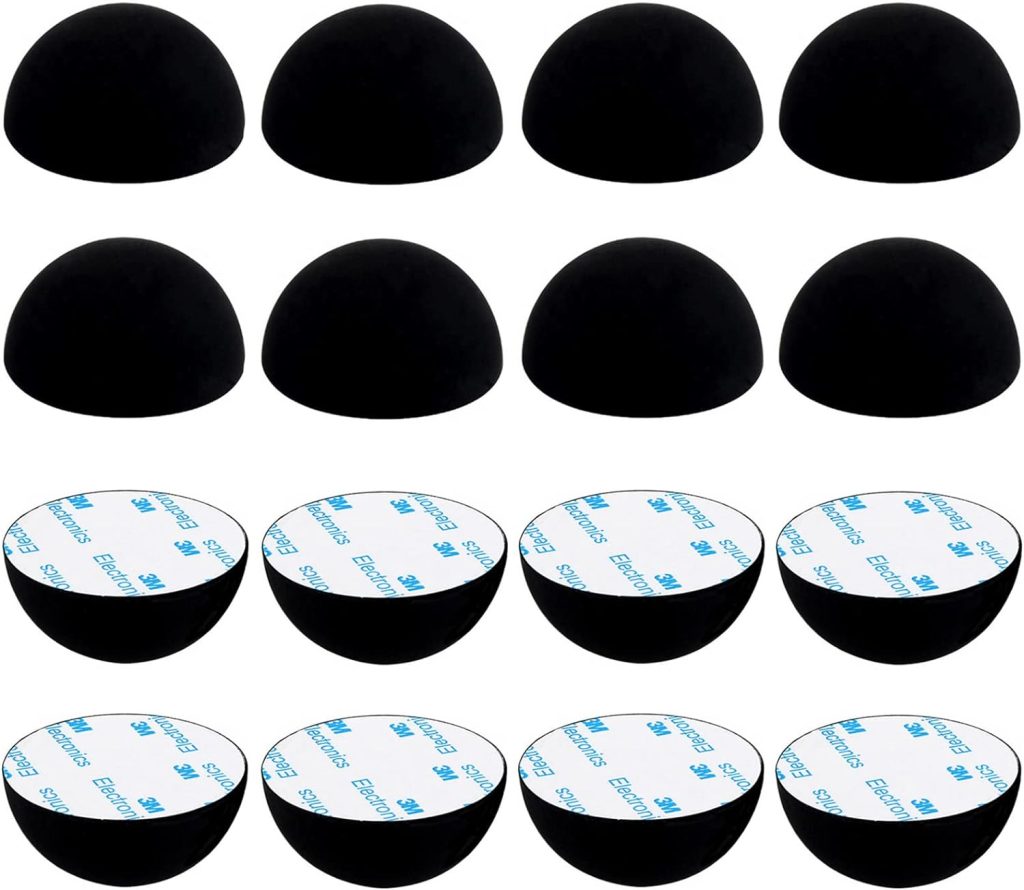 16Pack Silicone Speaker Isolation Pads,Turntable Feet and Subwoofer Isolation Pads,Black Hemisphere Silicone Bumper Non Skid Feet,Audio Equipment Sound Dampening Anti Vibration Silicone Feet(1inch)
