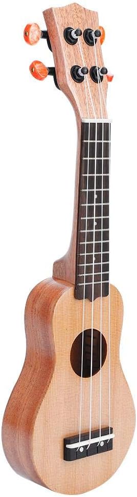 17 inch Mini Portable Red Pine Ukulele with Bag for Kids Beginners Easy to Carry