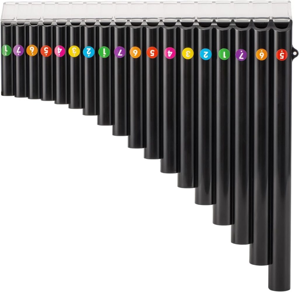 18 Pipes Pan Flute Eco-friendly Resin C tone Easy Learn Pan Flute, Black