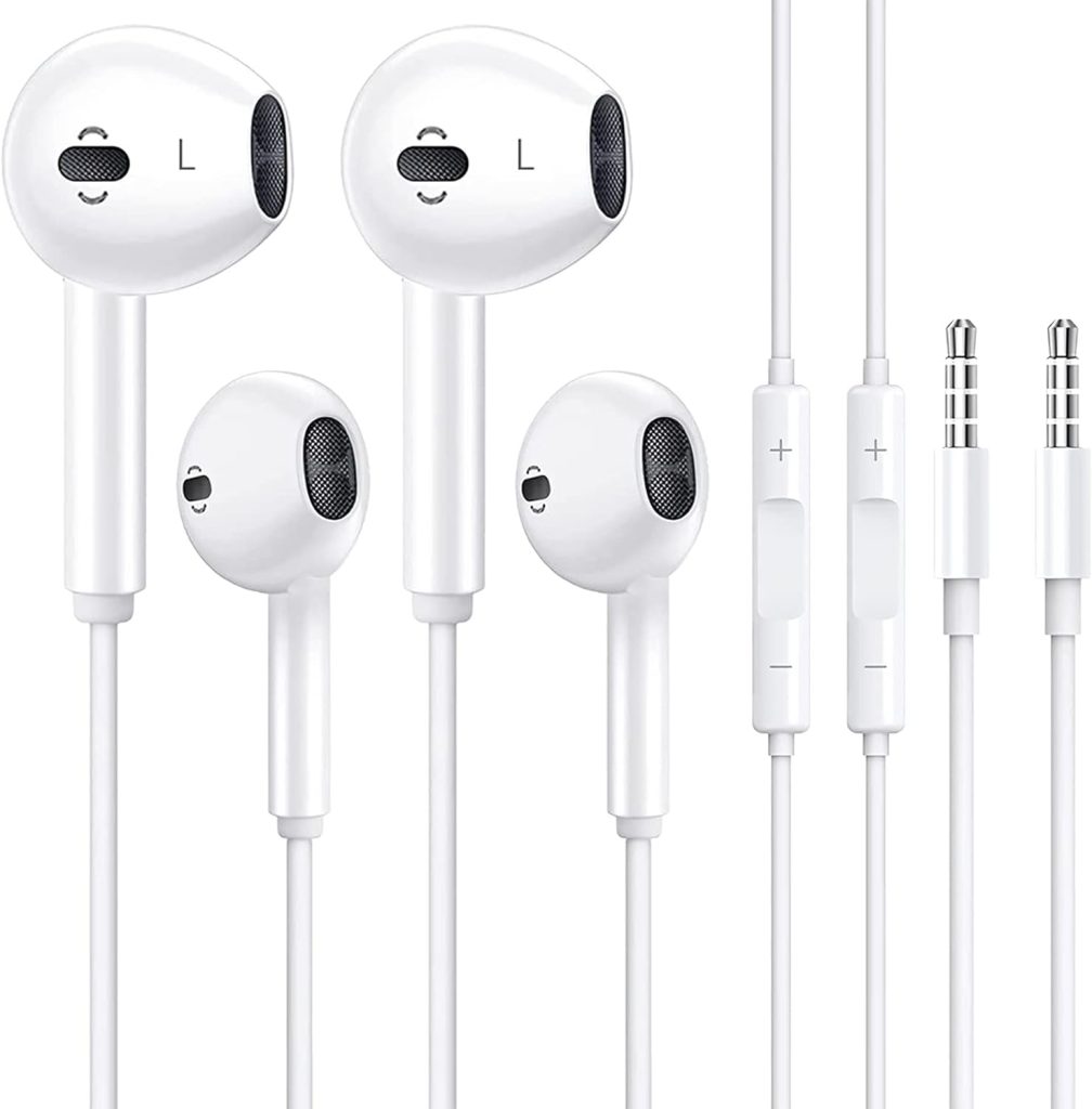 2 Pack-Type C Earbuds Wired Earphones with Microphone，USB C Headphones EarbudsRemote Control Noise Cancelling in-Ear Headset Compatible with iPhone 15 Pro/iPad Pro,Pixel 7,Galaxy S23/Ultra Note 20