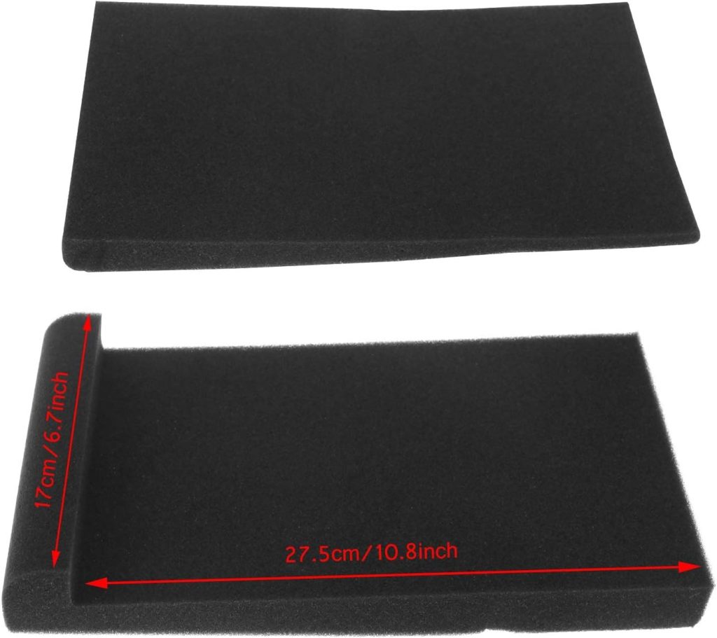 2 Pair of Acoustic Foam Isolation Pad for Studio Monitor Loud-speaker Playback Recording Effect Reducing Background Noise -Black