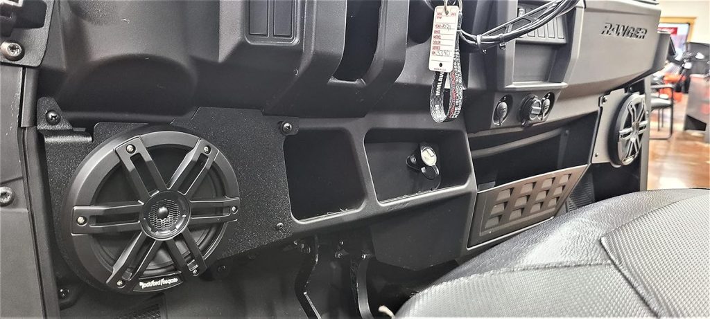 2018-2023 Polaris Ranger XP 1000/1000 Dash Mounted Audio Radio Mounts - Fits Rockford Fosgate PMX-1, PMX-2, PMX-3 Media Receiver and 6.5 Speakers