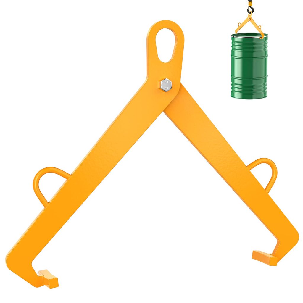 2023 Updated Vertical Drum Clamp - Drum Lifter for 55 Gallon Steel and Plastic Drums - 1100 Lbs Capacity
