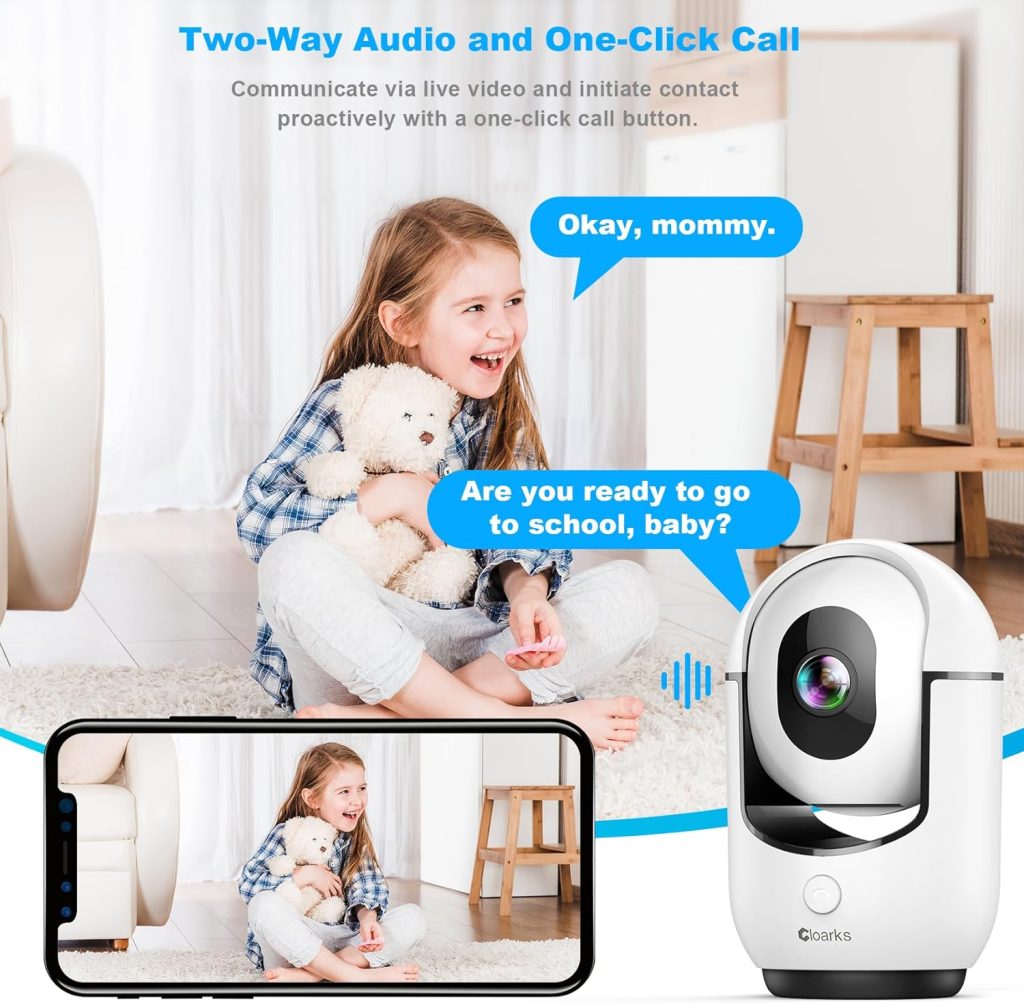 2K Pan/Tilt Security Camera, WiFi Indoor Camera for Home Security with AI Motion Detection, Baby/Pet Camera with Phone App, Color Night Vision, 2-Way Audio, 24/7, Siren, TF/Cloud Storage