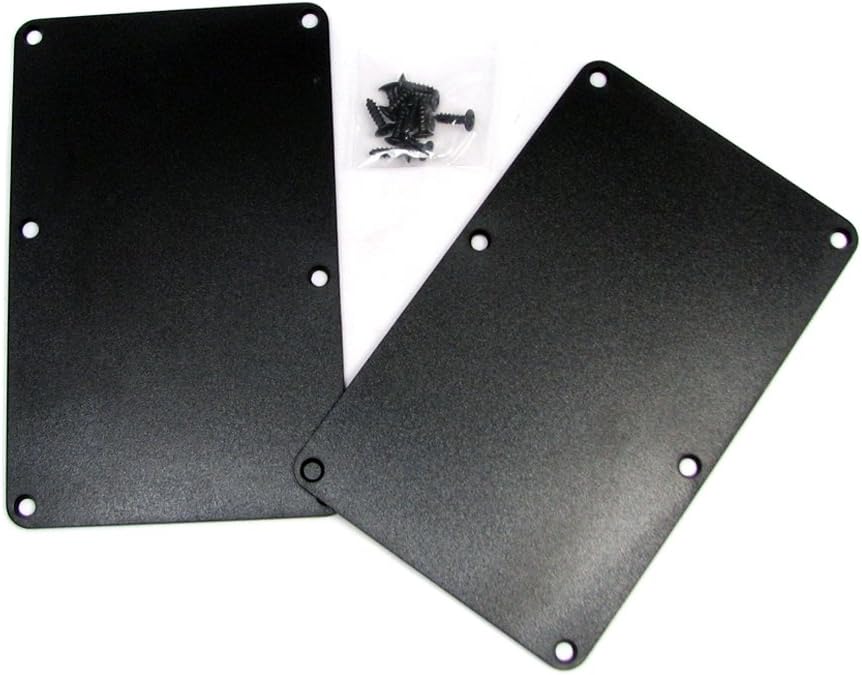 2pc. Black Plastic Electric Guitar Cover Plates with Screws