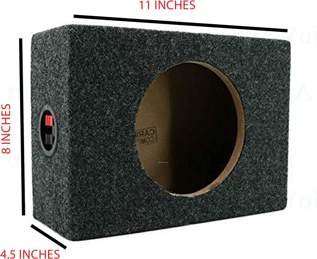 2X Audiotek CA-65CB 6.5- Inch Vented Speaker Box Enclosure Carpet Texture Terminal Cup Product for Great Audio Medium-Density Fibreboard Sturdy Construction -Pair