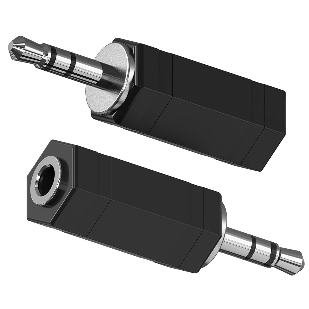 3.5mm Stereo to Mono Adapter, 2 Pack 3.5mm 1/8 TRS Stereo Male Plug to 3.5mm 1/8 Mono Female Jack