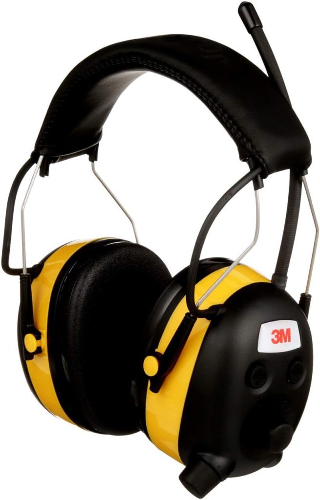 3M WorkTunes Hearing Protector with AM/FM Radio, NRR 24 dB,Black/Yellow