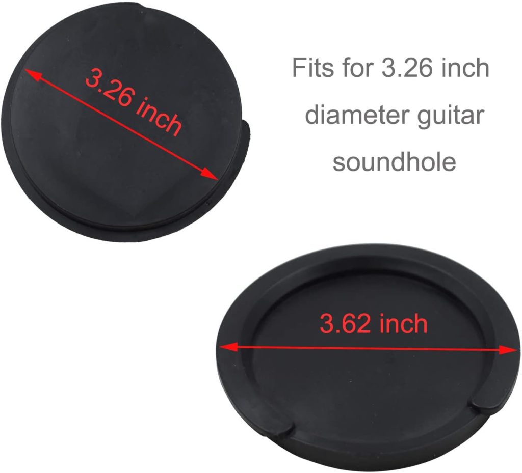 4 Inch Guitar Soundhole Cover Soft Rubber Feedback Buster for Acoustic Guitar, Black
