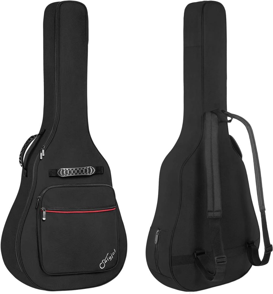 40 41 Inch Guitar Case for Acoustic Guitars Soft with 10mm Padding Foam, 5-Pocket Acoustic Guitar Case Soft with Music Books, Picks Storage, Soft Guitar Case Gig Bag with Shoulder Straps and Handle