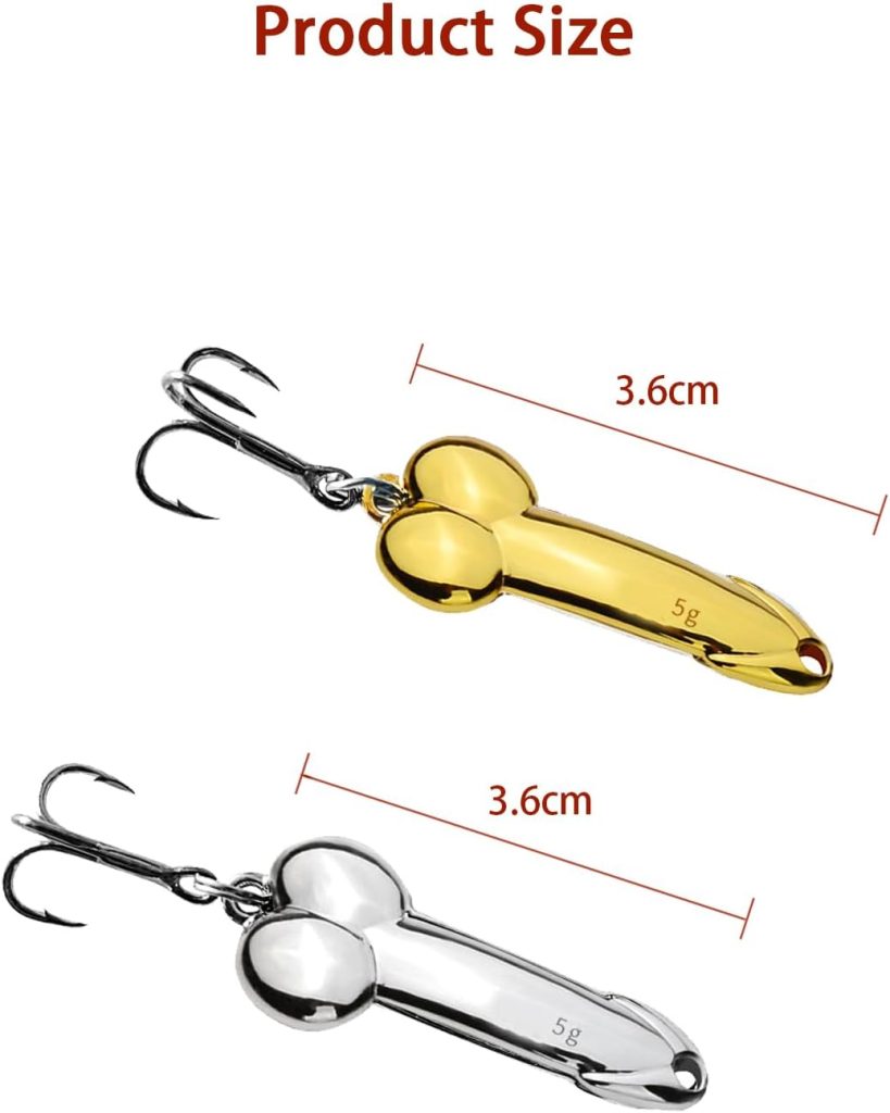4Pcs Funny Fishing Lures, Bass Fishing Lures, Trout Fishing Gear Freshwater Saltwater Fishing Gear for Fishing Lover, Fishing Gifts for Men(Silver, Gold)