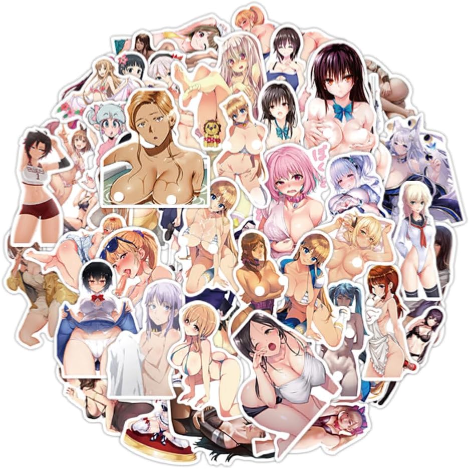 50Pcs Sexy Anime Stickers for Adults Stickers Hot Waifu Stickers Hentaii Stickers Dirty Anime Girl Stickers Waterproof Decor Decals for Guitar Phone Luggage Skateboard Bike Wall Set (Sticker325)