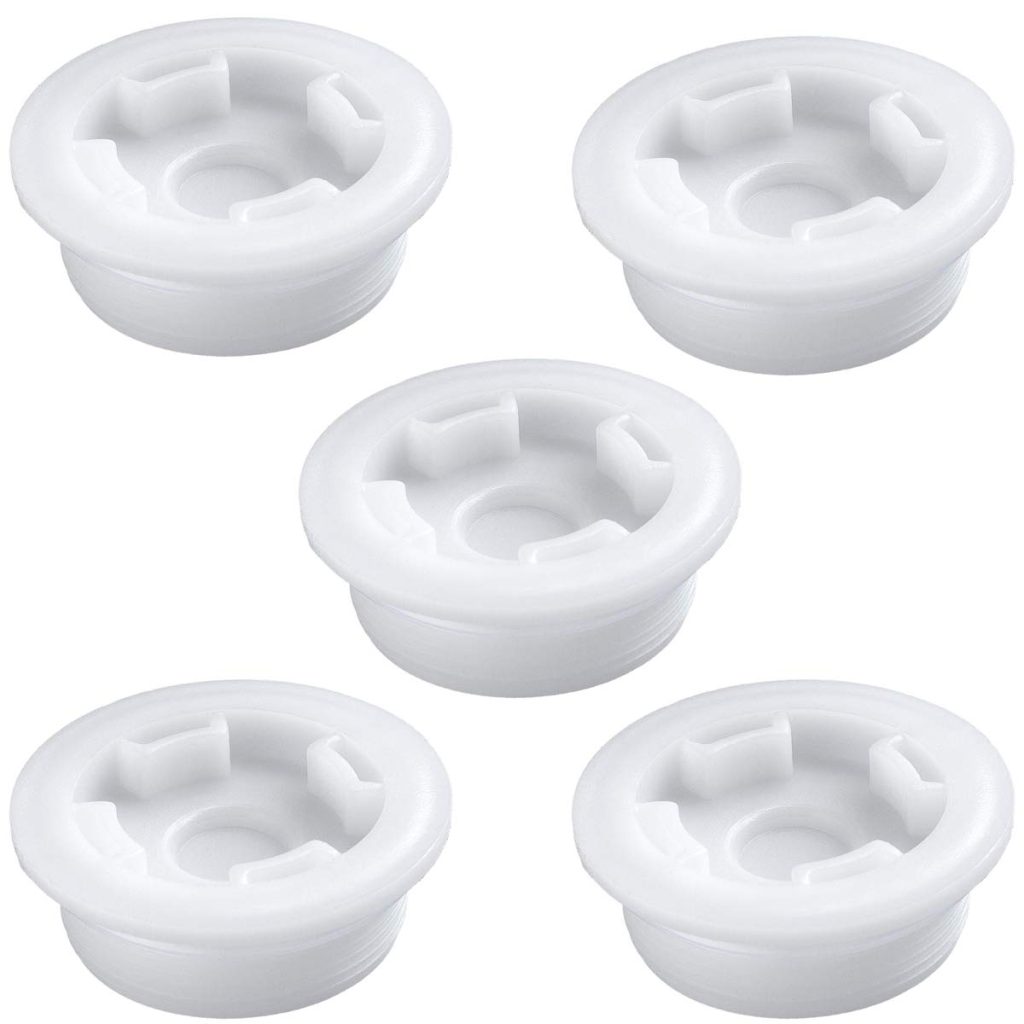 5PCS Bung Cap 2” Poly Plug with Gasket, Poly Buttress Drum Bung for 55 Gallon Plastic Drum, Fine Thread