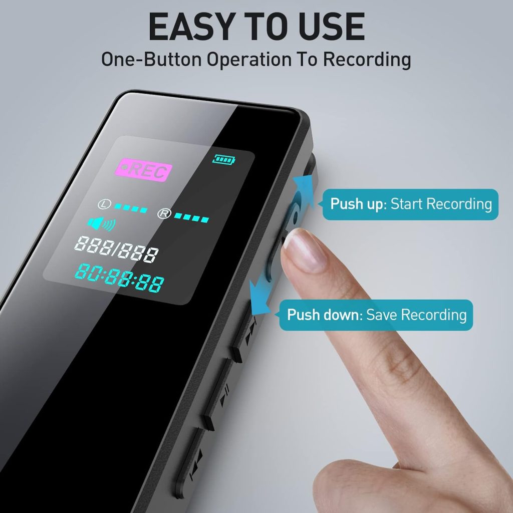 32GB Digital Voice Activated Recorder: Portable Tape Recorder with Playback  Audio Recording Device for Lectures Meetings, Small Dictaphone Sound  Recorder Support TF Expansion 