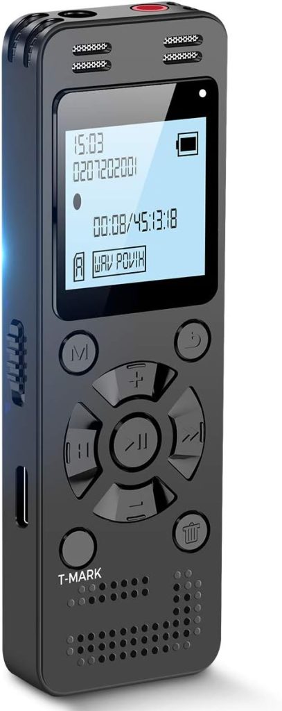 64GB Digital Voice Recorder for Lectures Meetings - EVIDA 4648 Hours Voice Activated Recording Device Audio Recorder with Playback,Password