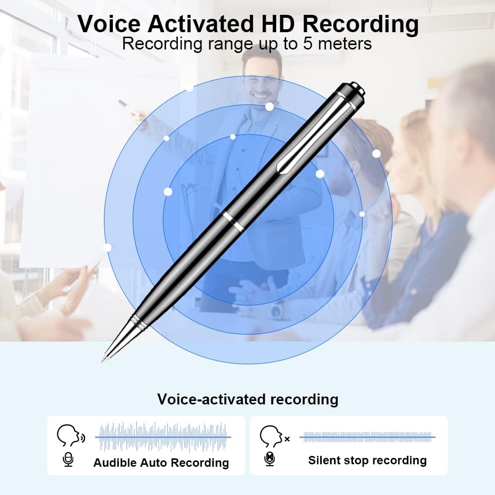 64GB Digital Voice Recorder - Voice Activated Recorder with Playback, Audio Recording Device for Lectures Meetings, USB Dictaphone Sound Tape Recorder MP3