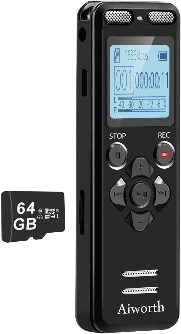  96GB Digital Voice Recorder One Click, HD Recording