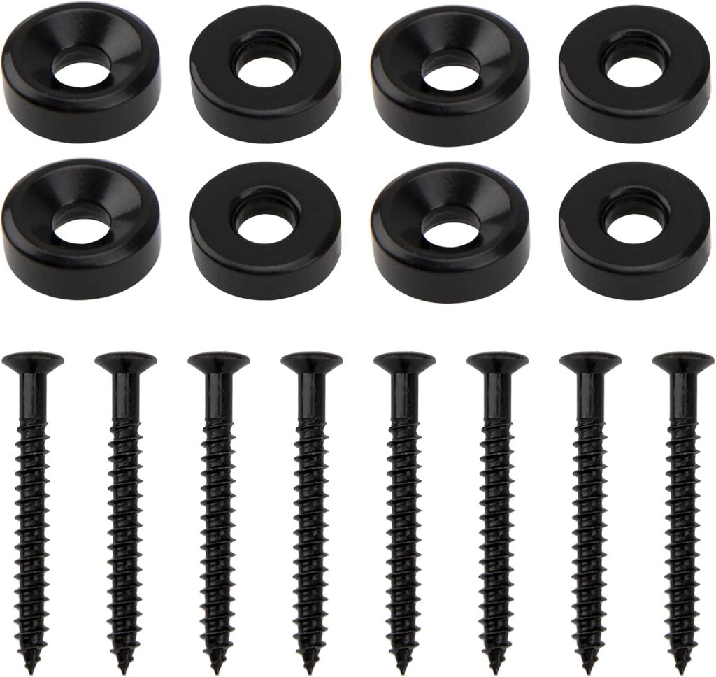 8Pcs Yootones Guitar Neck Joint Bushings Ferrules  Bolts Compatible with Electric Guitar or Bass Guitar (Black)