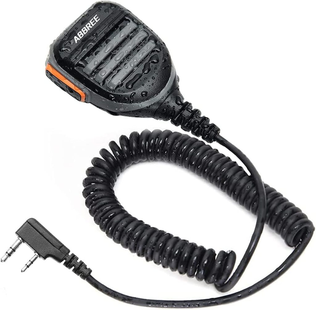 ABBREE AR-780 Two Way Radio Rainproof Handheld Speaker Mic Microphone(Upgrade of BF-S112), Remote Shoulder Mic for GMRS Radio Baofeng UV-5R BF-F8HP UV-5RX3 GM-15PRO TP-8Plus BF-888S UV-5K Ham Radio