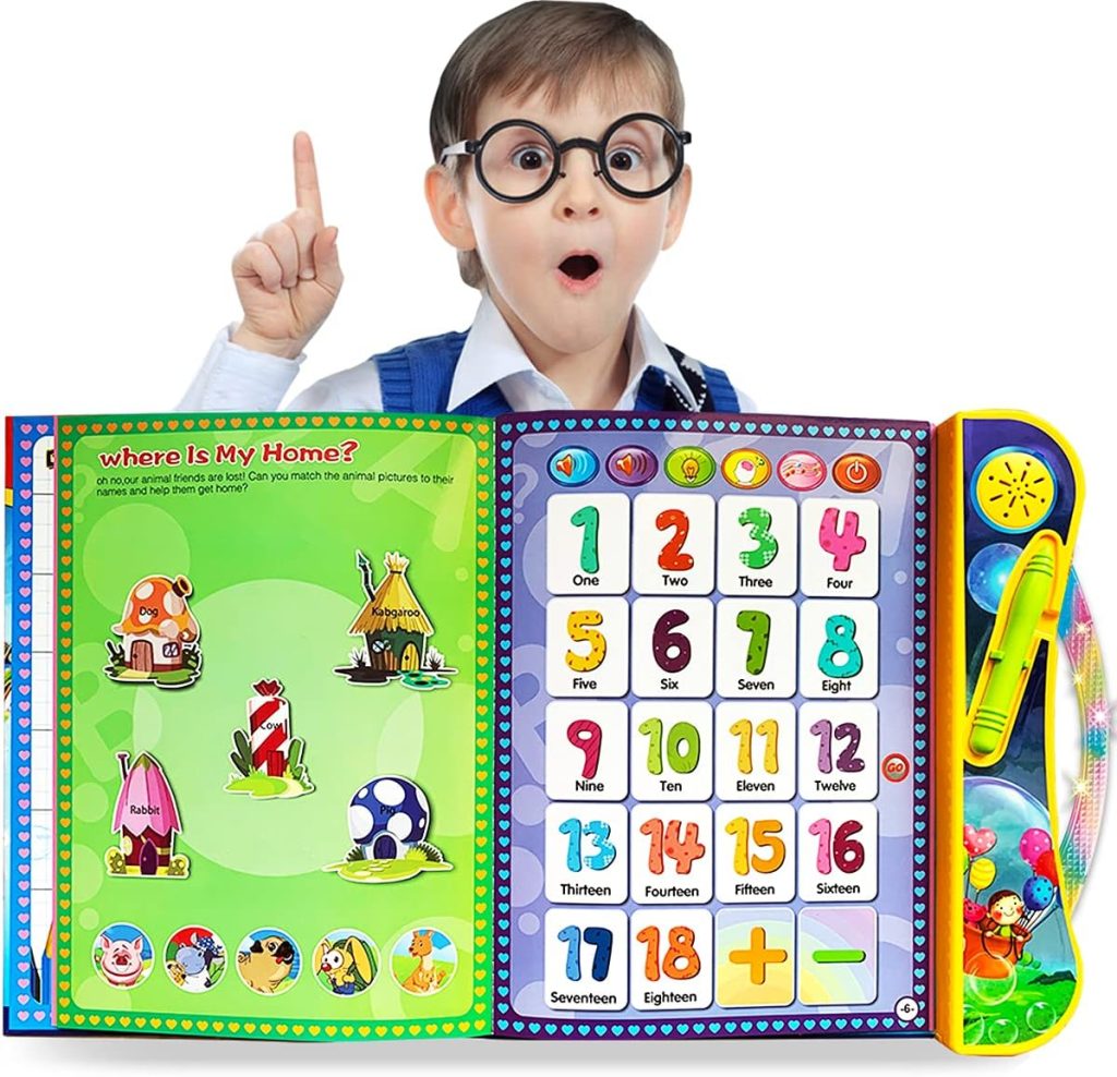 ABC Sound Books Interactive Electronic Learning Books for Toddlers with Alphabet, Numbers, Animals, Music, Games Educational Toys for Kids 3 Years+