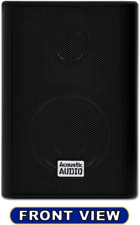 Acoustic Audio by Goldwood AA351B 2 Way High Performance Indoor Outdoor 500W Speakers with Powerful Bass (1 Pair, Black)