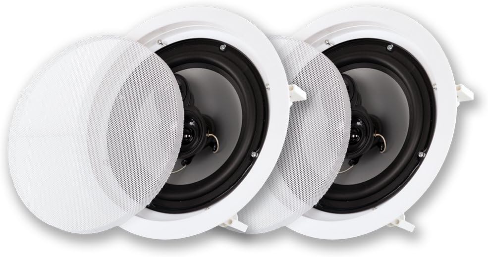 Acoustic Audio CSic83 in Ceiling 8 Speaker Pair 3 Way Home Theater Speakers