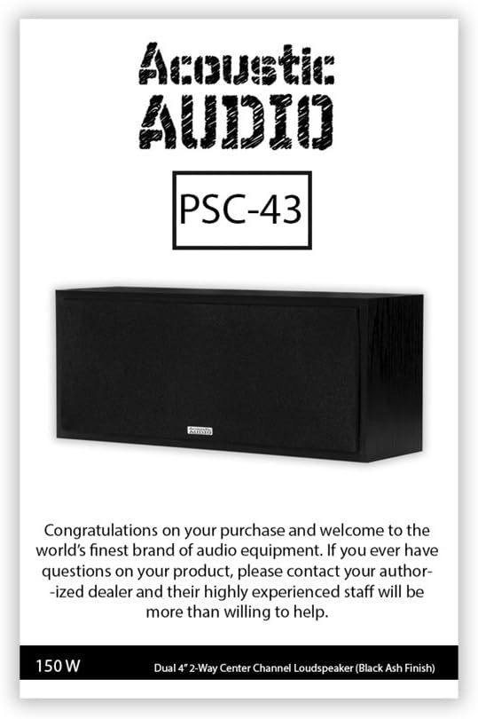 Acoustic Audio Psc-43 Dual 4 2-Way Center Channel Loudspeaker 150 Watt - Black Ash Finish