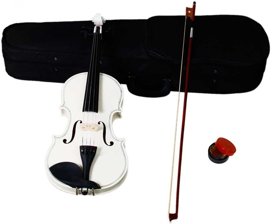 Acoustic Violin, Solid Wood Fiddle with Bow Case Rosin, Stringed Musical Instrument Violin for Beginner Adult Boys Girls Children Kids (1/2-Natural)