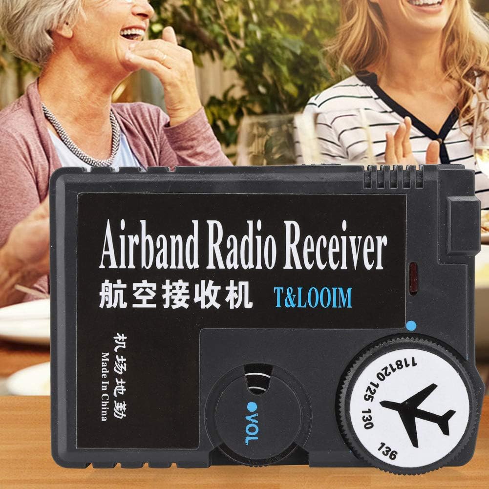 Agatige Radio Receiver, Air Band Walkie Talkie AM Airband Radio Receiver 118-136MHz High Sensitivity Air to Ground Air to air Aeronautical Band Receptor Receiver for Between The Aircraft and The Tower