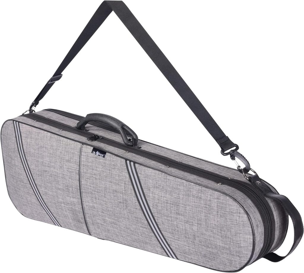 Aileen CSV502 Basic Professional 4/4 Full Size Violin Case Triangular Hard Shell Lightweight, Gray