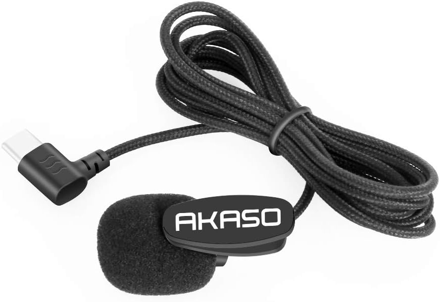 AKASO External Microphone Brave 7/ Brave 8/ Brave 6 Plus Action Camera Only (Type-C Port)