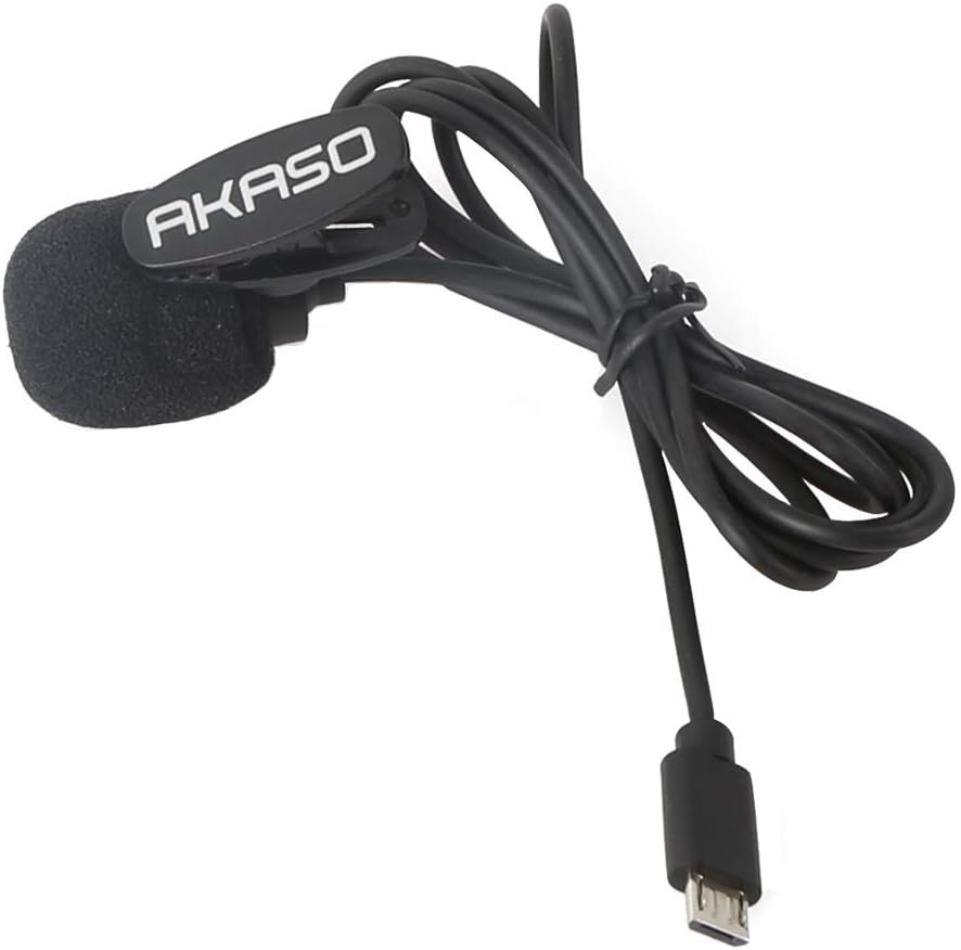 AKASO External Microphone EK7000/ EK7000 Pro/Brave 4//Brave 7 LE/Brave 4 Pro/ V50X/ V50 Elite Action Camera Only (Micro USB Port)