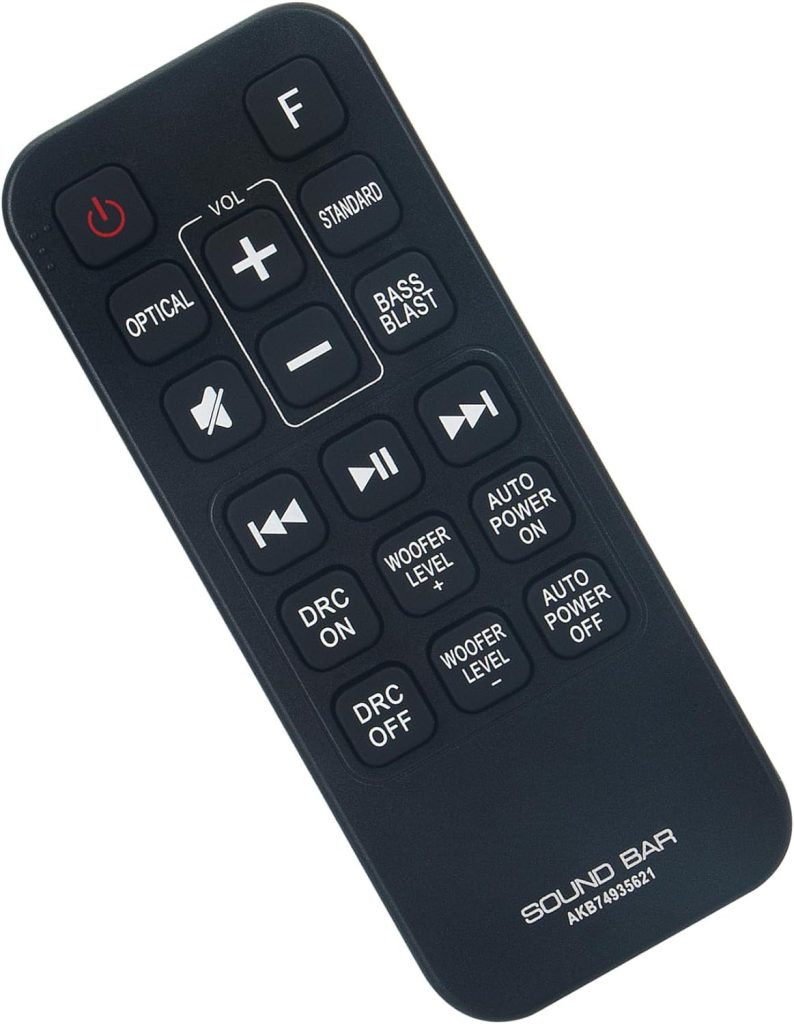 AKB74935621 Replacement Remote Control Applicable for LG Sound Bar SJ2 SJ2.AEUSLLK SJ2.DEUSLLK