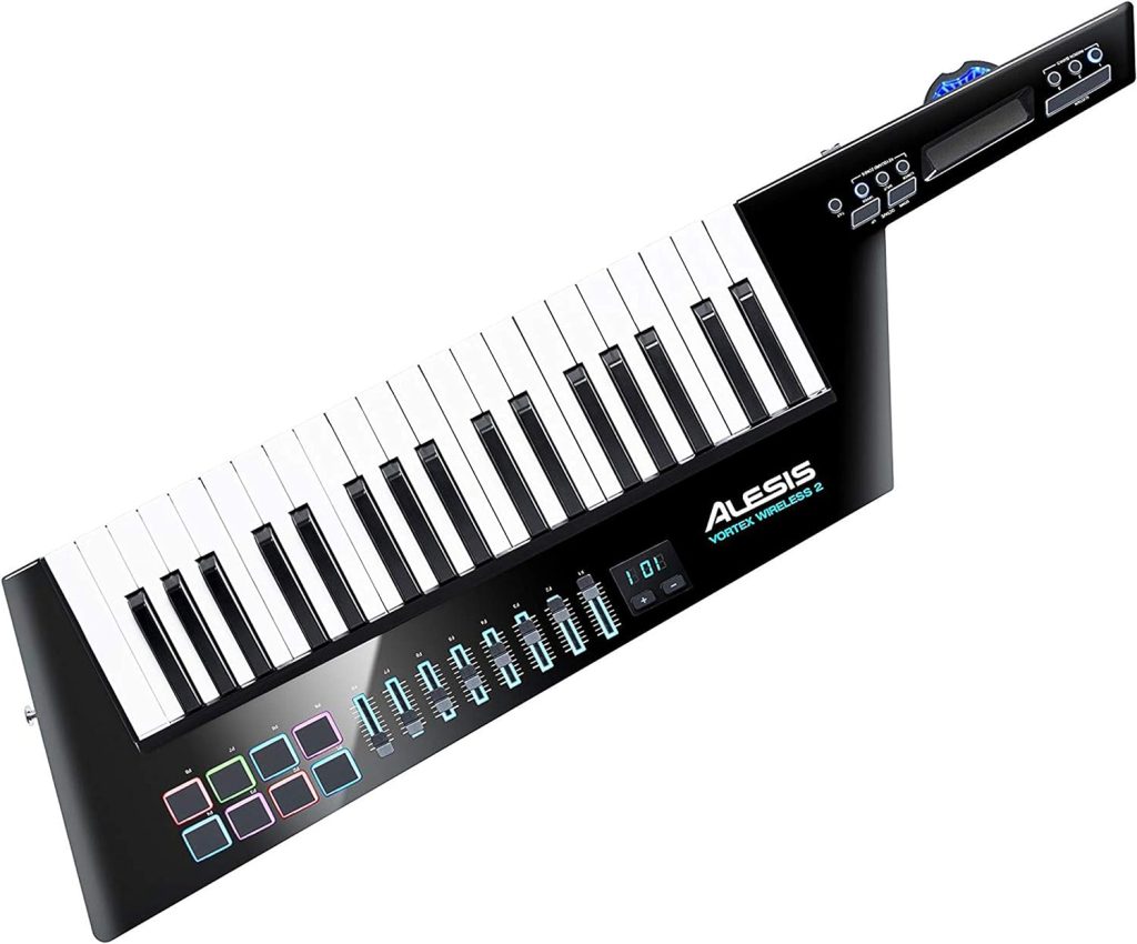 Alesis Vortex Wireless 2 - High-Performance USB MIDI Wireless Keytar Controller with Professional Software Suite Included,Black