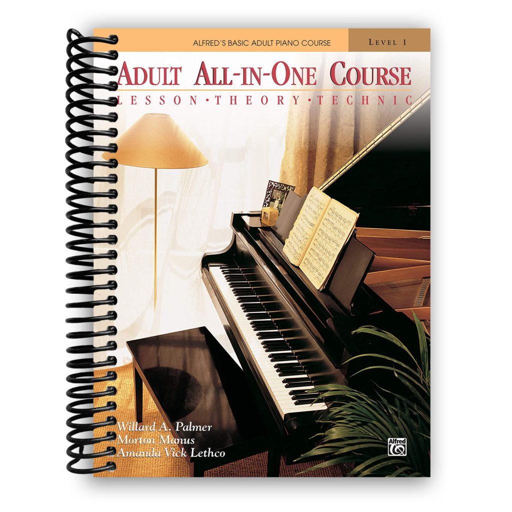 Alfreds Basic Adult All-In-One Piano Course : Lesson, Theory, Technic     Spiral-bound – January 1, 1999