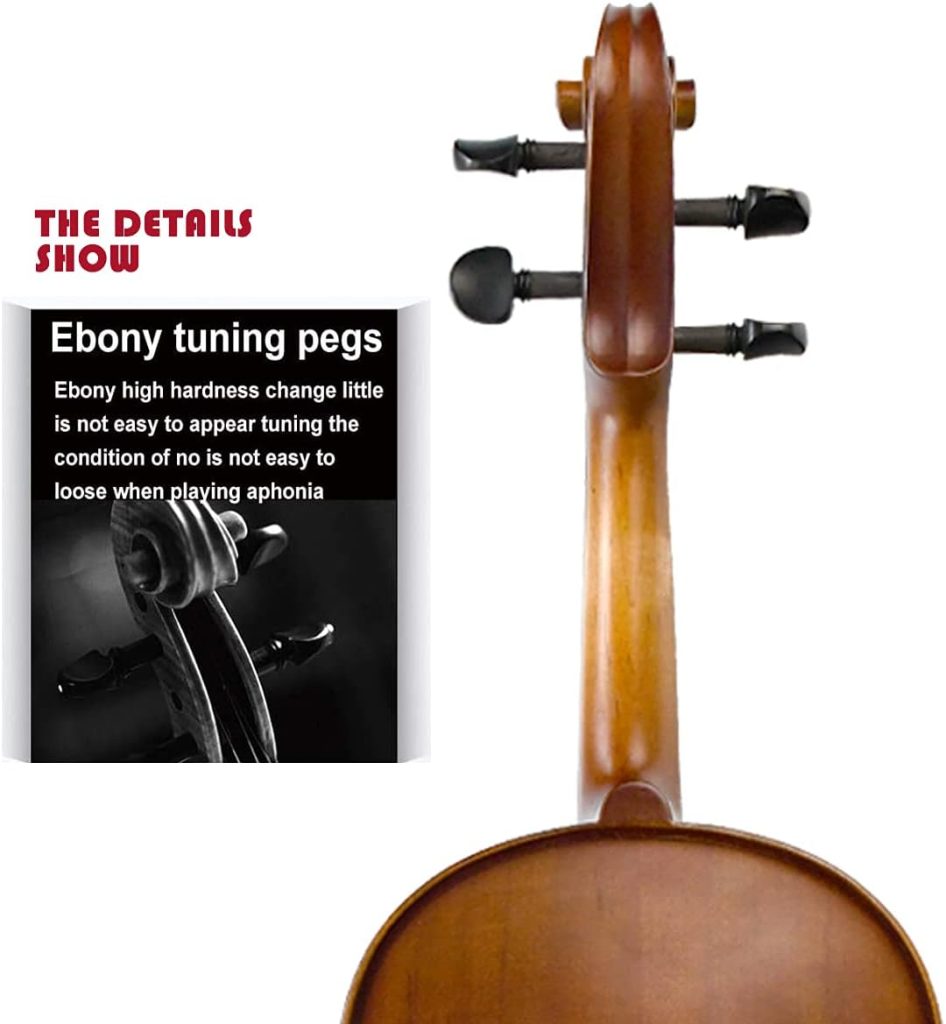 Aliyes Solid Wood Violin Designed for Beginners/Students with Hard Case Bow Rosin (4/4/Full-size)