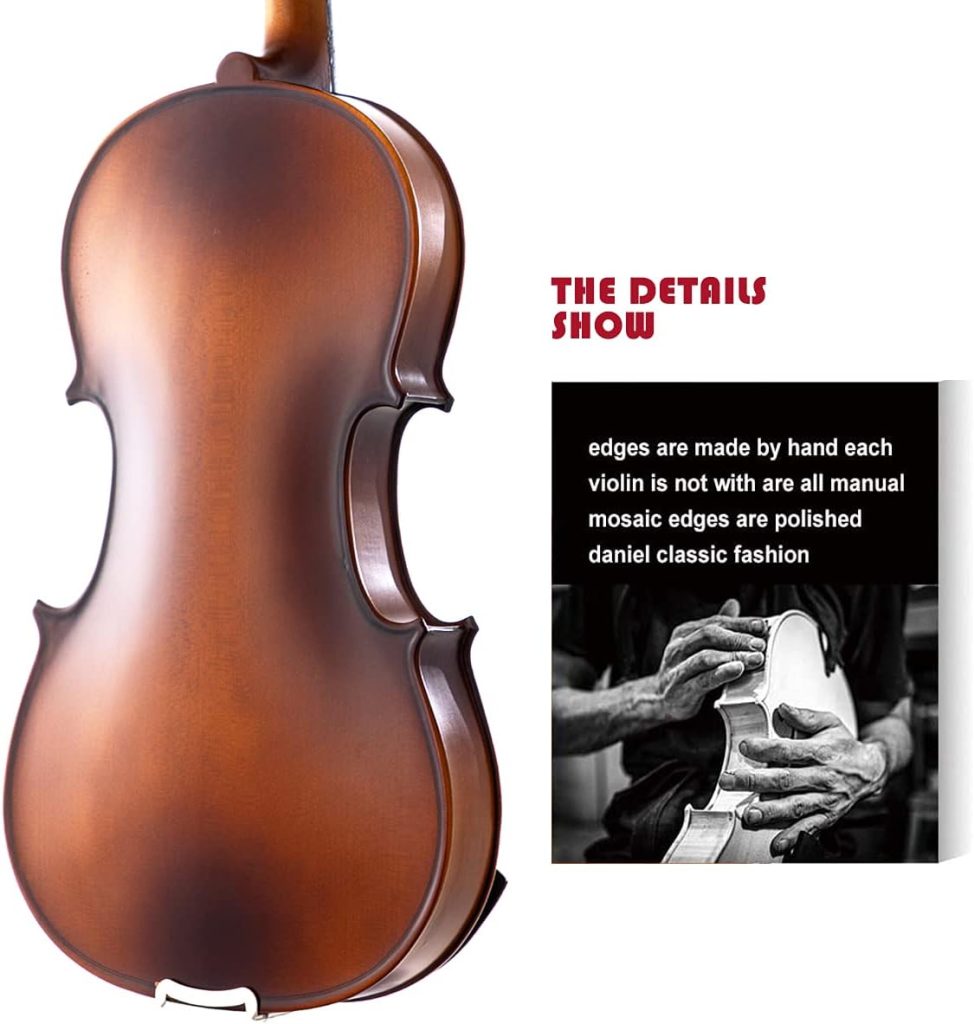 Aliyes Solid Wood Violin Designed for Beginners/Students with Hard Case Bow Rosin (4/4/Full-size)