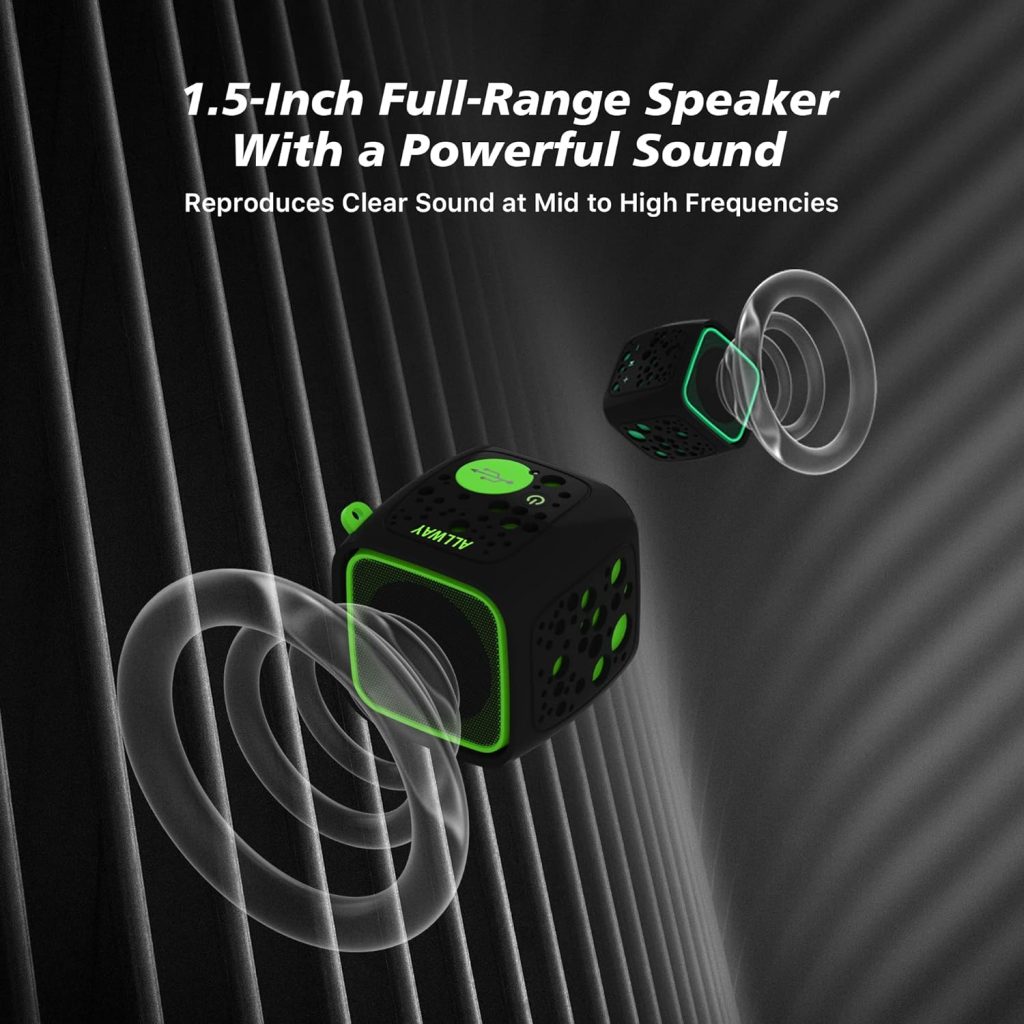 ALLWAY Mini Bluetooth Speakers, Small Bluetooth Speakers Portable Wireless with Loud Stereo Sound,Rich Bass,TF Card Port,164 Feet Bluetooth 5.0 Range for Laptop,MacBook Pro,iPhone,Echo,Car and More