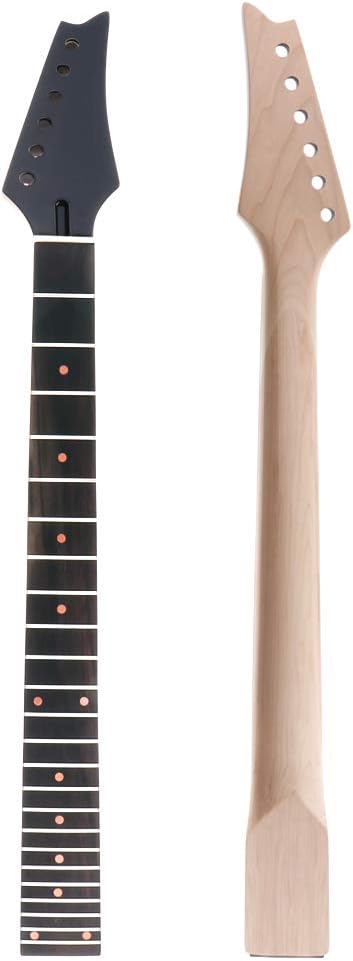 Alnicov Electric Guitar Neck Maple Head Rosewood Fretboard 24 Fret for IBZ Parts Replacement Black