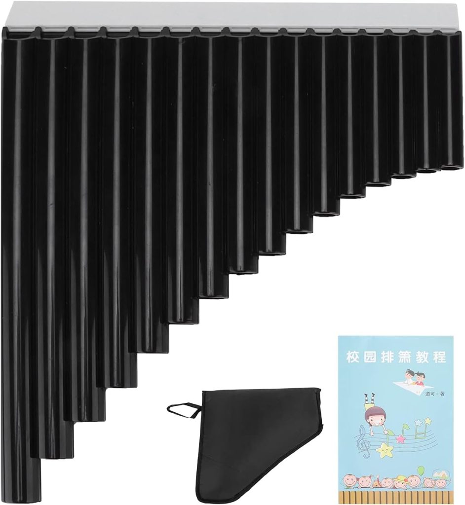 Alomejor Pan Flute, 16 Pipes/18 Pipes C Key Pan Pipes Instrument with Cardboard Carrying Bag for Children Adults Beginners Teaching Staff