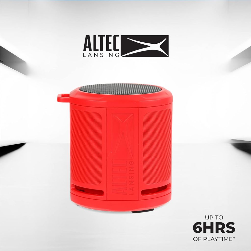Altec Lansing HydraMicro - Waterproof Bluetooth Speaker, Lightweight  Portable Speaker for Travel  Outdoor Use, Red