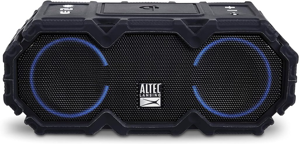Altec Lansing LifeJacket Jolt - Waterproof Bluetooth Speaker, Durable  Portable Speaker with Qi Wireless Charging and Voice Assistant, Black w/Lights