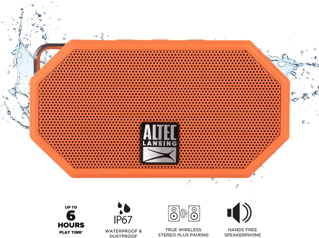 Altec Lansing Mini H2O - Waterproof Bluetooth Speaker, IP67 Certified  Floats in Water, Compact  Portable Speaker for Hiking, Camping, Pool, and Beach