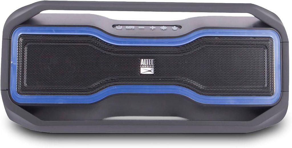 Altec Lansing RockBox - Waterproof, Wireless, Bluetooth Speaker, Floating, IP67, Portable Speaker, Strong Bass, Rich Stereo System, Microphone, 100 ft Range, Lightweight, 12-Hour Battery, LED Lights